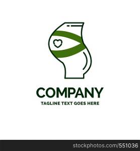 Belt, Safety, Pregnancy, Pregnant, women Flat Business Logo template. Creative Green Brand Name Design.