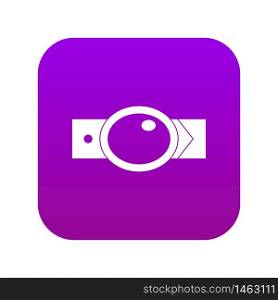 Belt with oval shaped buckle icon digital purple for any design isolated on white vector illustration. Belt with oval shaped buckle icon digital purple
