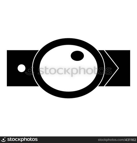 Belt with oval shaped buckle icon. Simple illustration of belt with oval shaped buckle vector icon for web. Belt with oval shaped buckle icon, simple style