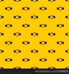 Belt with oval shaped buckle pattern seamless vector repeat geometric yellow for any design. Belt with oval shaped buckle pattern vector