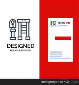 Bench, Bus, Station, Stop Grey Logo Design and Business Card Template