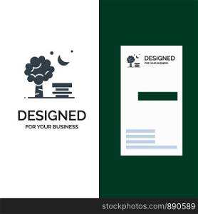 Bench, Chair, Park, Spring, Balloon Grey Logo Design and Business Card Template