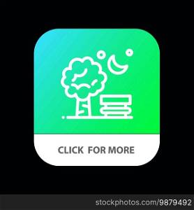 Bench, Chair, Park, Spring, Balloon Mobile App Button. Android and IOS Line Version