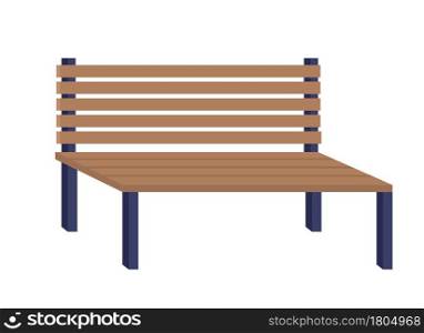 Bench for public places semi flat color vector object. Full sized item on white. Long seat for parks and open spaces isolated modern cartoon style illustration for graphic design and animation. Bench for public places semi flat color vector object