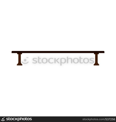 Bench park relax color concept brown vector. Town wooden equipment icon