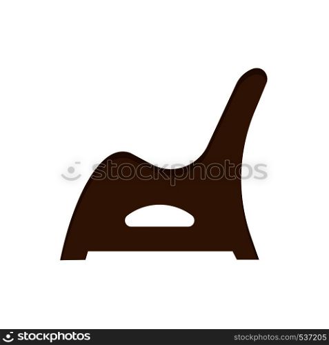 Bench park side view vector flat icon. Outdoors brown relax wooden scenery cityscape