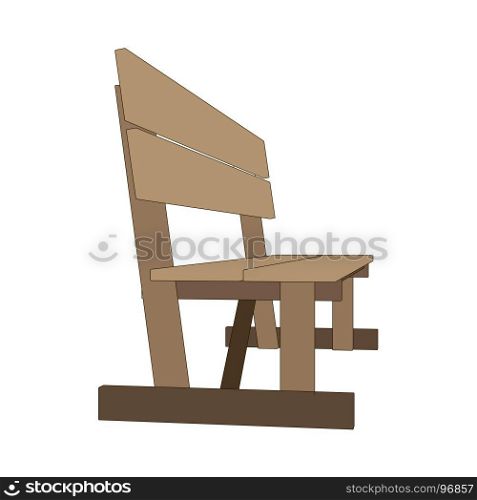 Bench park vector retro illustration white background isolated seat chair outdoor garden