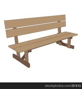 Bench park vector retro illustration white background isolated seat chair outdoor garden