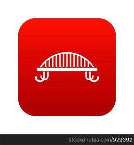 Bench with backrest icon digital red for any design isolated on white vector illustration. Bench with backrest icon digital red