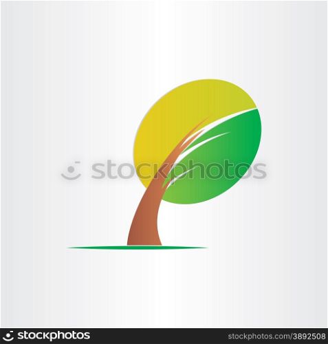 bended tree eco vector icon design