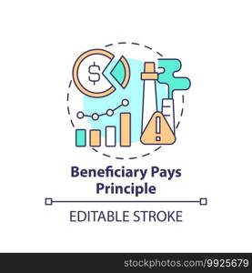 Beneficiary pays principle. Climate justice idea thin line illustration. Vector isolated outline RGB color drawing. Moral responsibility towards climate change. Editable stroke. Beneficiary pays principle