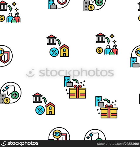 Benefits For Business Vector Seamless Pattern Thin Line Illustration. Benefits For Business Vector Seamless Pattern