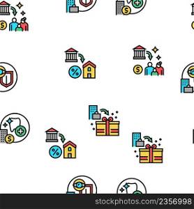 Benefits For Business Vector Seamless Pattern Thin Line Illustration. Benefits For Business Vector Seamless Pattern