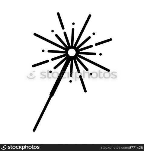 Bengal fire, vector icon. Bengal fire in black on a white background.
