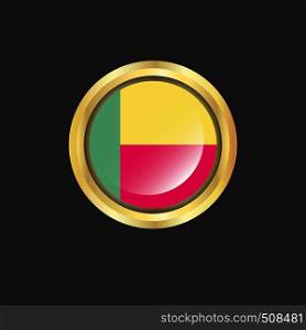 Benin flag Golden button