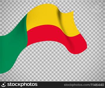 Benin flag icon on transparent background. Vector illustration. Benin flag on transparent background
