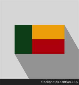 Benin flag Long Shadow design vector