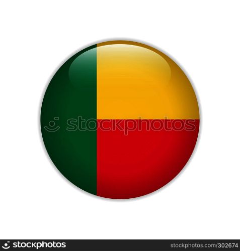 Benin flag on button