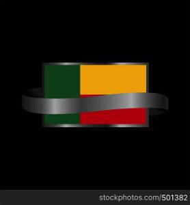 Benin flag Ribbon banner design