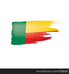 Benin flag, vector illustration on a white background.. Benin flag, vector illustration on a white background