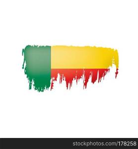 Benin flag, vector illustration on a white background.. Benin flag, vector illustration on a white background