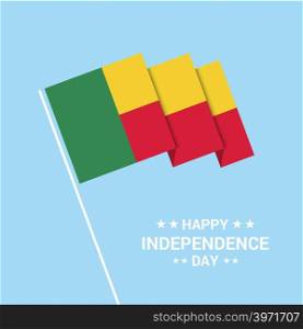 Benin Independence day typographic design with flag vector