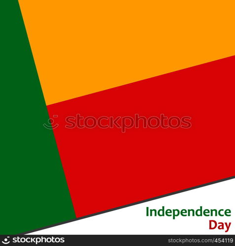 Benin independence day with flag vector illustration for web. Benin independence day