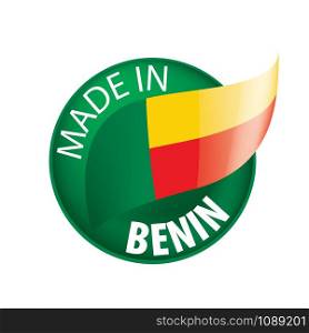Benin national flag, vector illustration on a white background. Benin flag, vector illustration on a white background