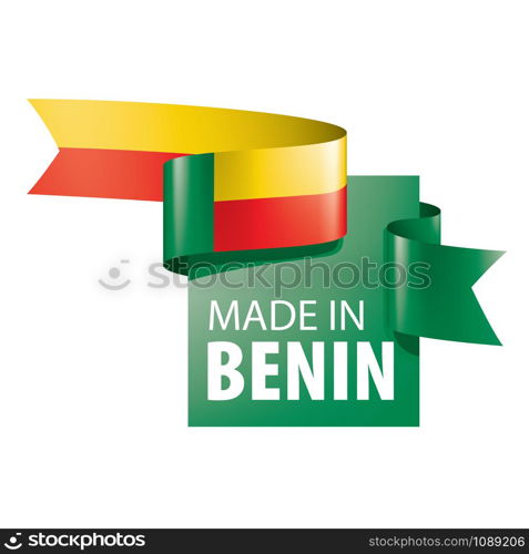 Benin national flag, vector illustration on a white background. Benin flag, vector illustration on a white background