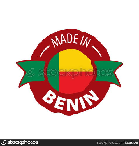 Benin national flag, vector illustration on a white background. Benin flag, vector illustration on a white background