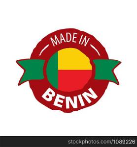 Benin national flag, vector illustration on a white background. Benin flag, vector illustration on a white background
