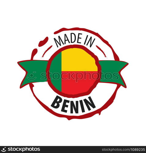 Benin national flag, vector illustration on a white background. Benin flag, vector illustration on a white background