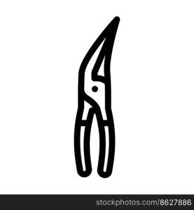 bent nose pliers line icon vector. bent nose pliers sign. isolated contour symbol black illustration. bent nose pliers line icon vector illustration