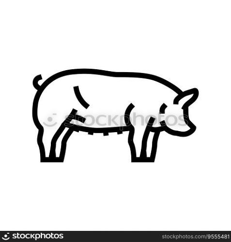 berkshire pig breed line icon vector. berkshire pig breed sign. isolated contour symbol black illustration. berkshire pig breed line icon vector illustration