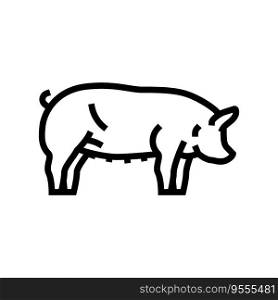 berkshire pig breed line icon vector. berkshire pig breed sign. isolated contour symbol black illustration. berkshire pig breed line icon vector illustration