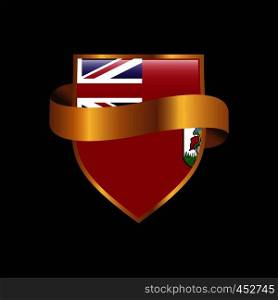 Bermuda flag Golden badge design vector