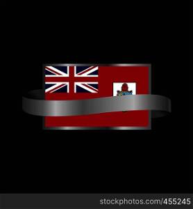 Bermuda flag Ribbon banner design