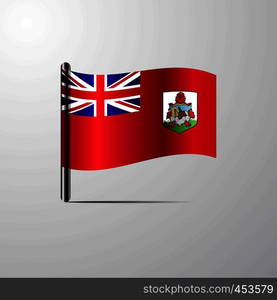 Bermuda waving Shiny Flag design vector