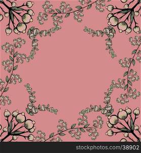 Berries natural vector background. Floral pattern place text. . Berries natural vector background.