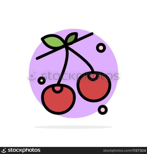 Berry, Cherry, Food, Spring Abstract Circle Background Flat color Icon