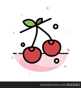 Berry, Cherry, Food, Spring Abstract Flat Color Icon Template