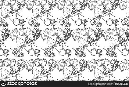 Berry color hand drawn vector set. Fruit botany illustration. Berries engraving doodle sketch line.Dessert ingredient.Great for web page background, wrapping paper, cards,notebook and invitation