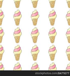 Berry ice cream. Ice cream seamless pattern. Cute summer pattern. Print for cloth design, textile, fabric. Print for cloth design, textile, fabric, wallpaper