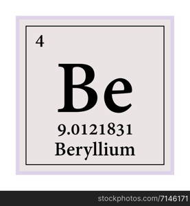 Beryllium Periodic Table of the Elements Vector illustration eps 10.. Beryllium Periodic Table of the Elements Vector illustration eps 10