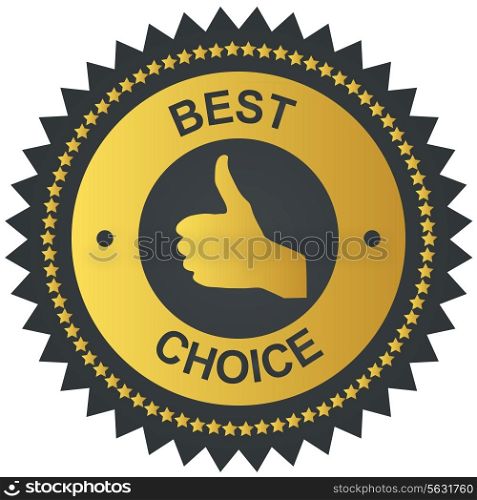 Best choice golden label. Vector illustration. EPS 10.