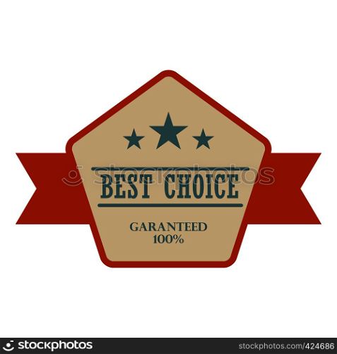 Best choice vintage banner. Retro label with brown ribbon on a white background. Best choice vintage banner