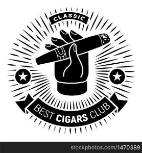 Best cigar club logo. Simple illustration of best cigar club vector logo for web design isolated on white background. Best cigar club logo, simple style