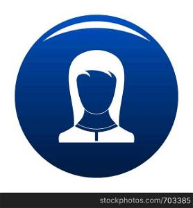 Best female avatar icon vector blue circle isolated on white background . Best female avatar icon blue vector