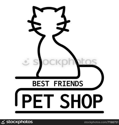 Best friend pet shop logo. Outline best friend pet shop vector logo for web design isolated on white background. Best friend pet shop logo, outline style