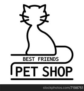 Best friend pet shop logo. Outline best friend pet shop vector logo for web design isolated on white background. Best friend pet shop logo, outline style
